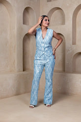 Denim Shine Criss Cross Co-ord Set