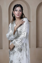 Ivory and Gold Kaftaan Dress