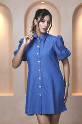 Soft Denim Shirt Dress with Charms